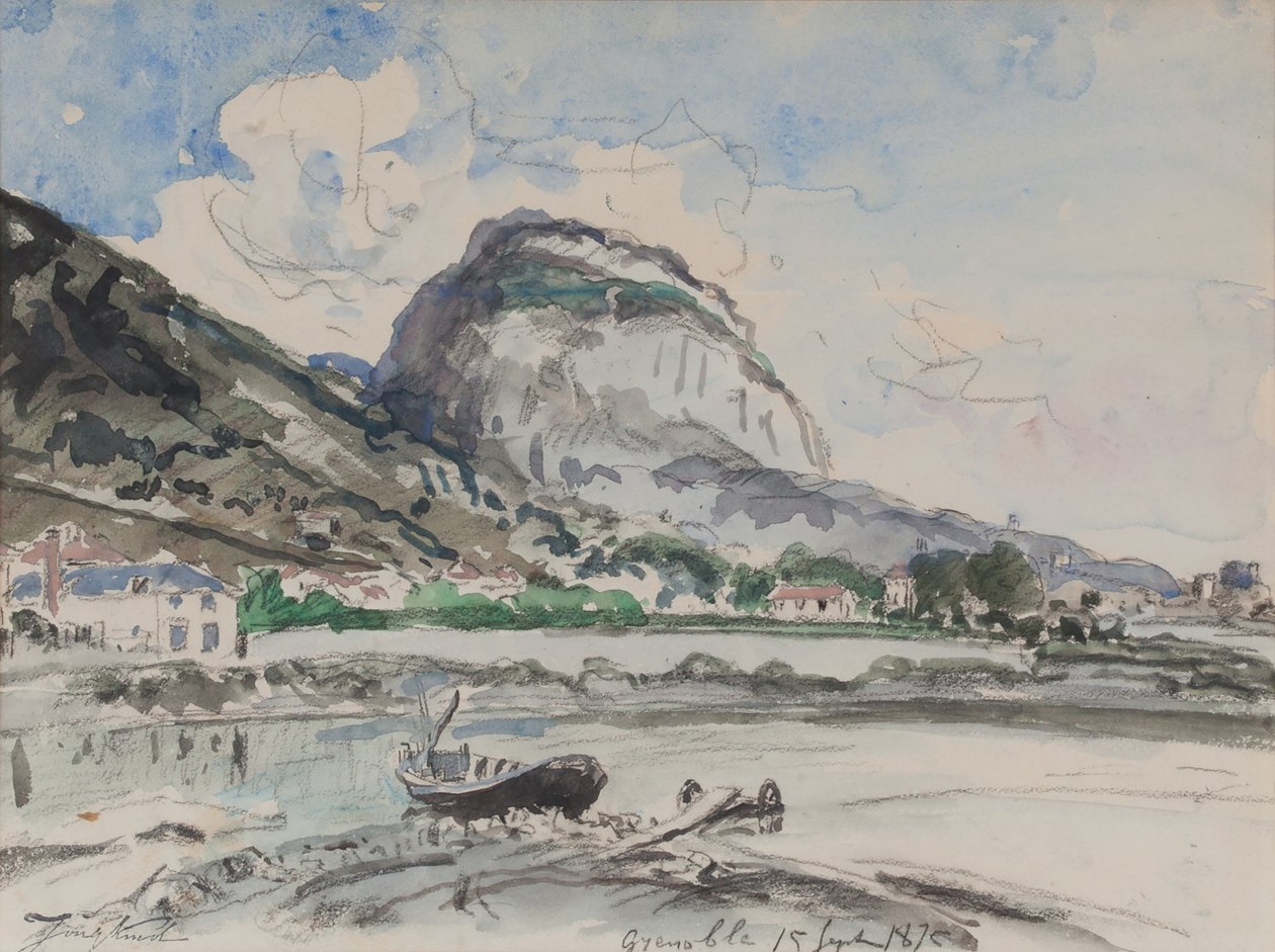 Saint-Eynard nähtynä Île Verte 1875 (akvarelli paperille) af Johan Barthold Jongkind