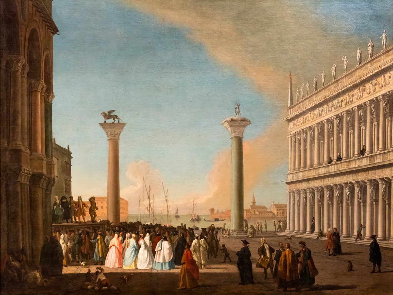 Udsigt over Piazzetta, Venedig, ca. 1730-35 (Olie på lærred) af Johan Anton Richter