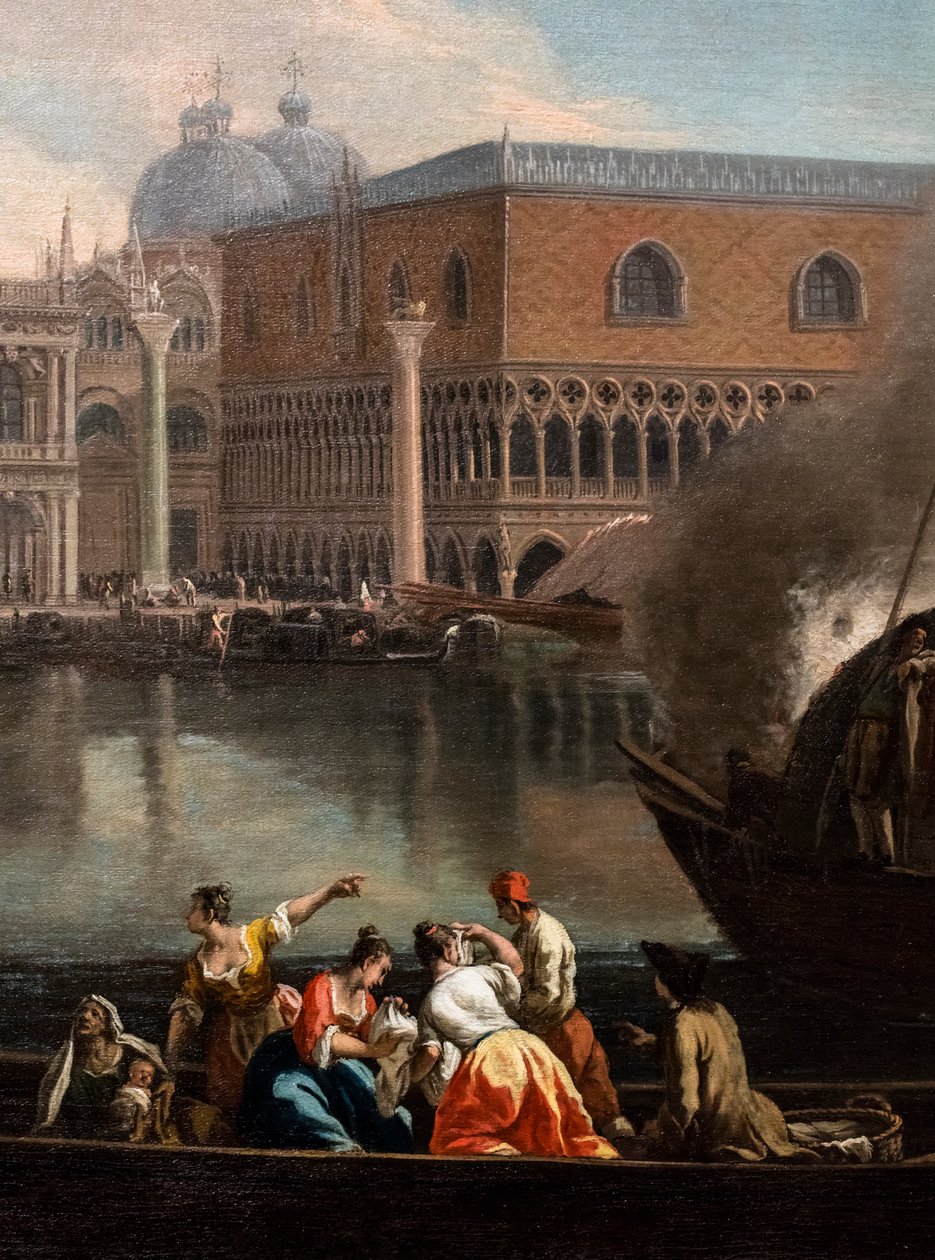 Udsigt over San Marco-bassinet, Venedig, ca. 1730-35 (olie på lærred) af Johan Anton Richter
