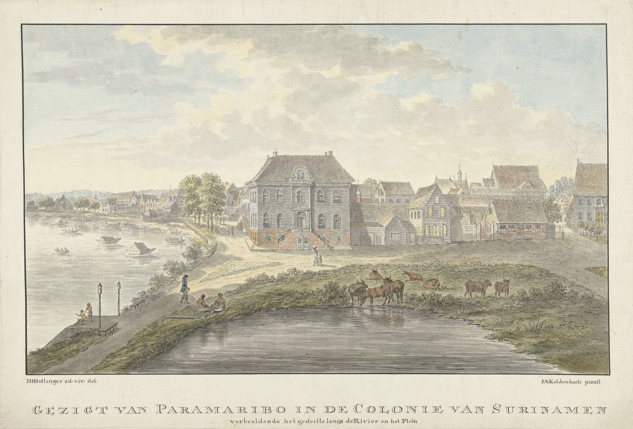 Udsigt over Paramaribo af Johan Antonie Kaldenbach