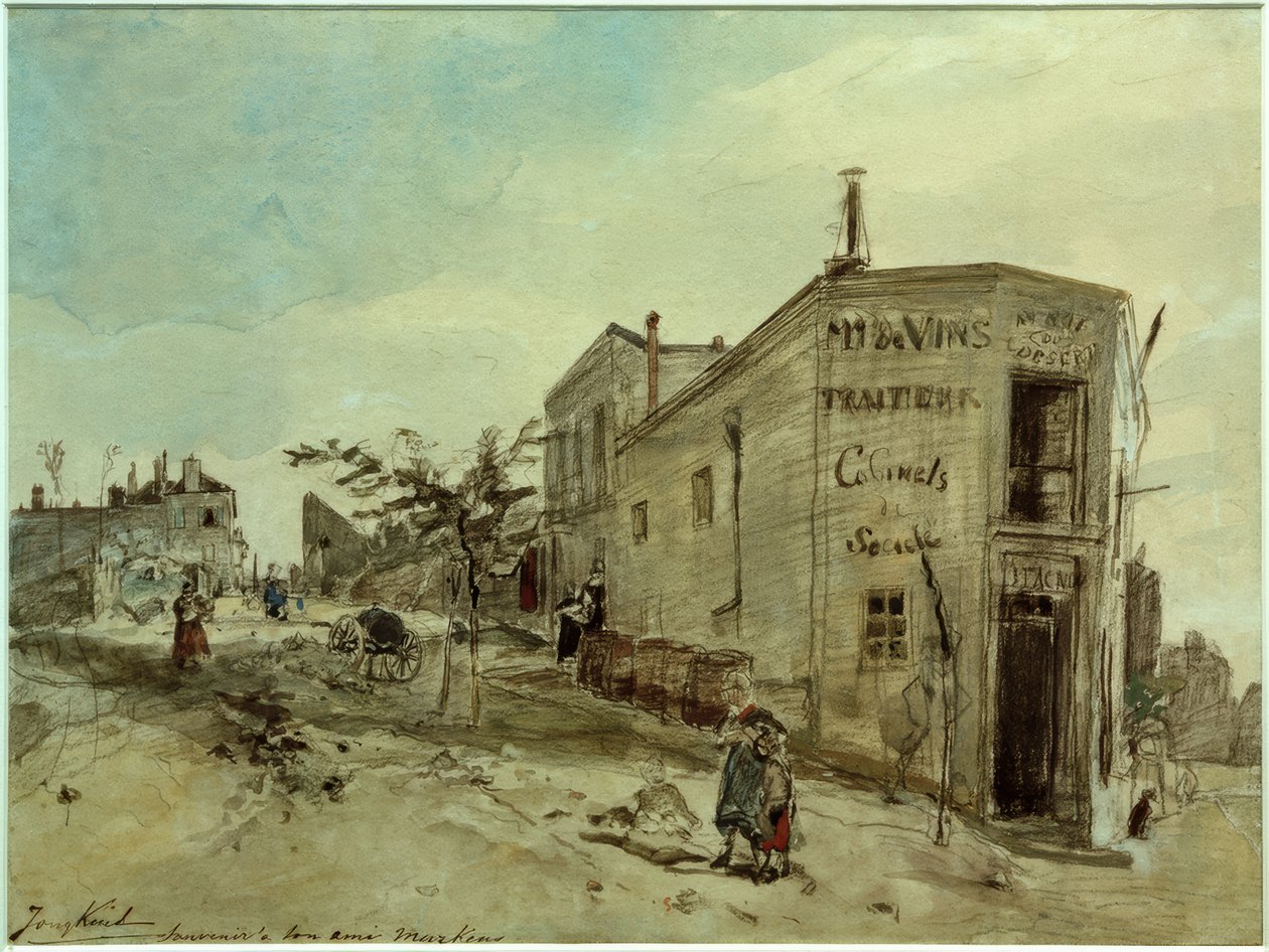 Udsigt over Montmartre, Le Roi du Desert-caféen af Johan Barthold Jongkind