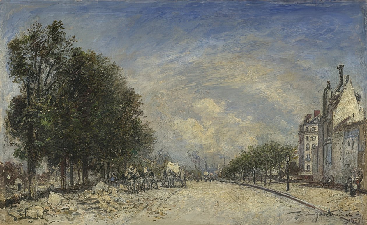 Boulevard de Port-Royal, Paris. 1877 af Johan Barthold Jongkind