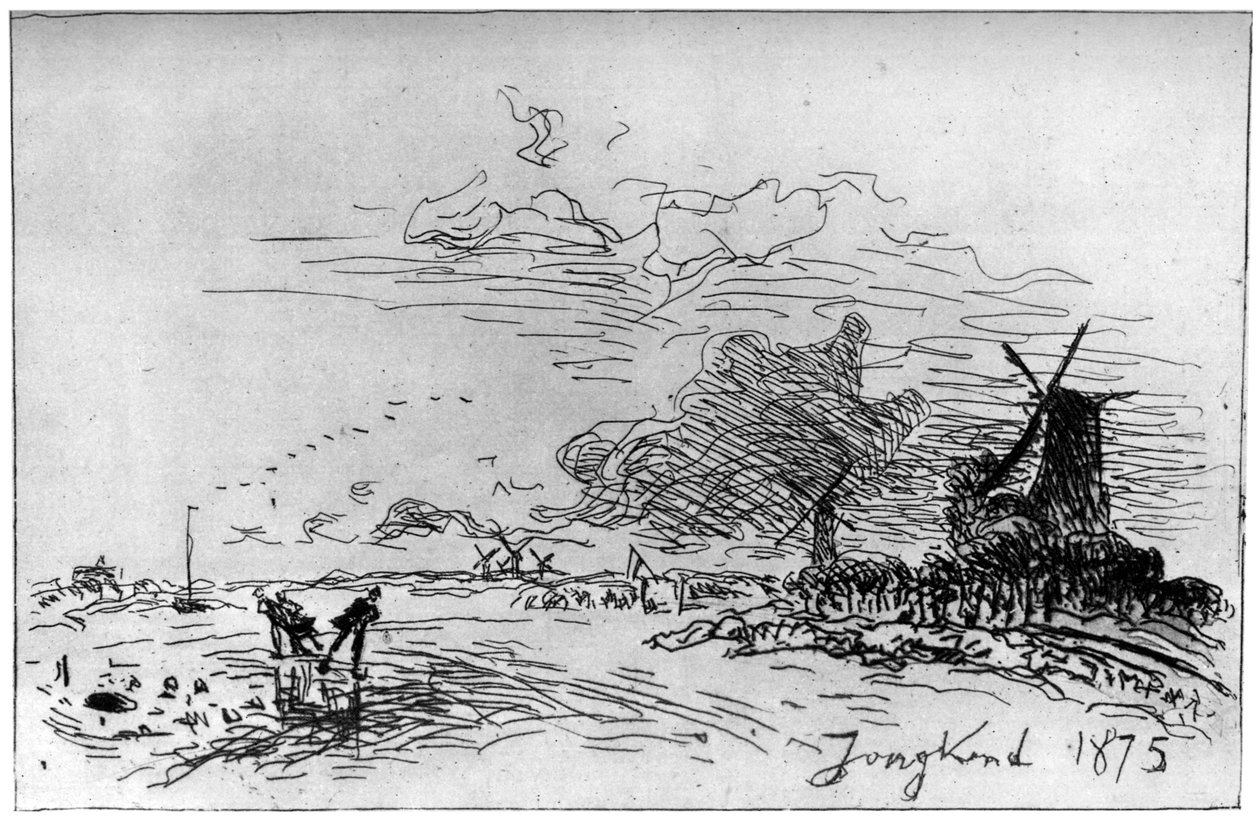 Canal pres Rotterdam, Canal nær Rotterdam c1830-1890 1924 af Johan Barthold Jongkind