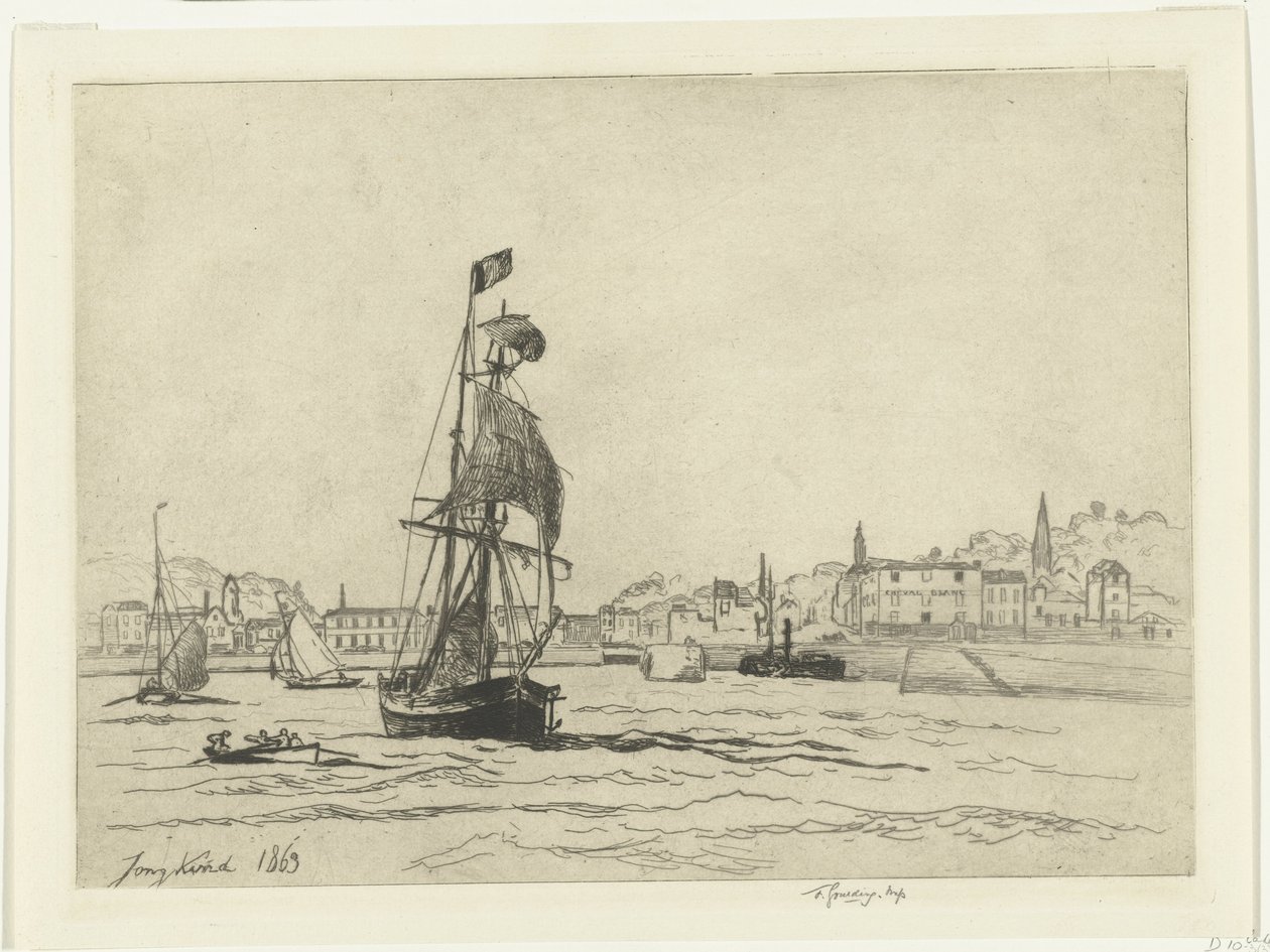 Havnen i Honfleur af Johan Barthold Jongkind