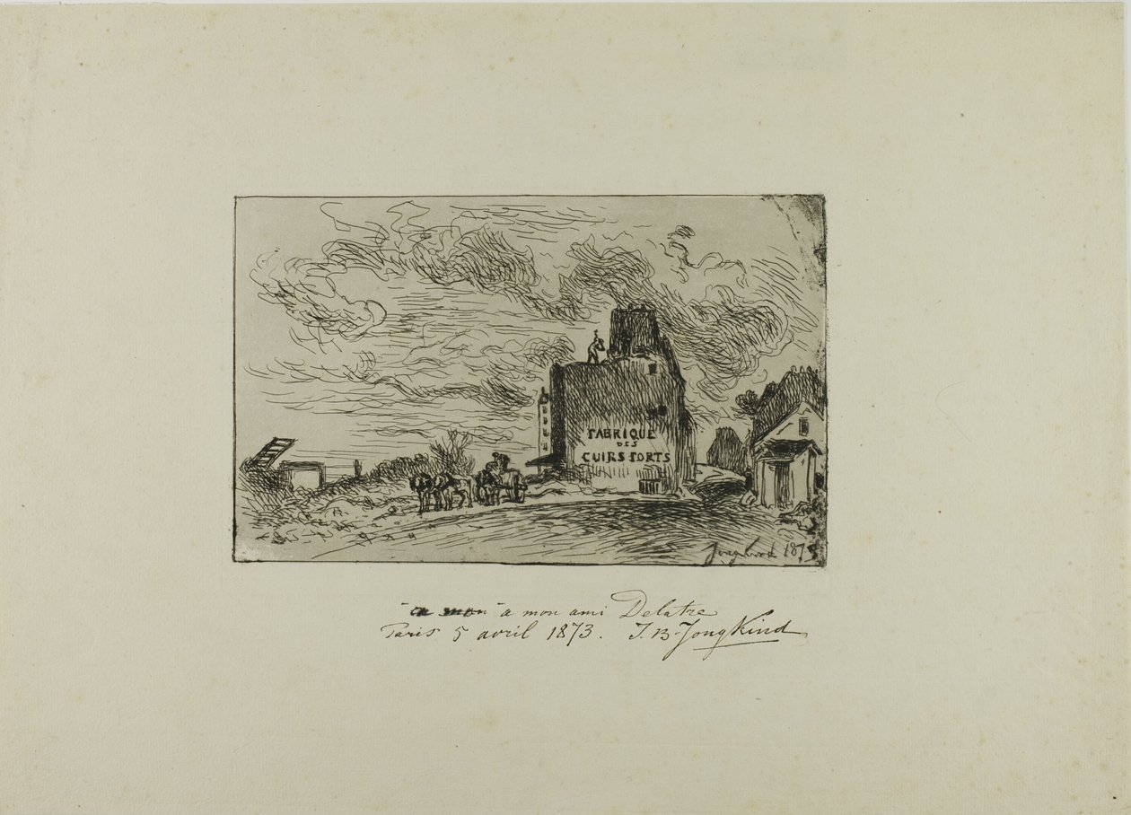Nedrivning af Rue des Francs-Bourgeois Saint Marcel af Johan Barthold Jongkind
