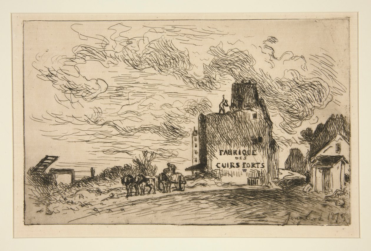 Nedrivning af Rue des Francs-Bourgeois Saint-Marcel (nedrivning ved Rue des Francs-Bourgeois Saint-Marcel) af Johan Barthold Jongkind