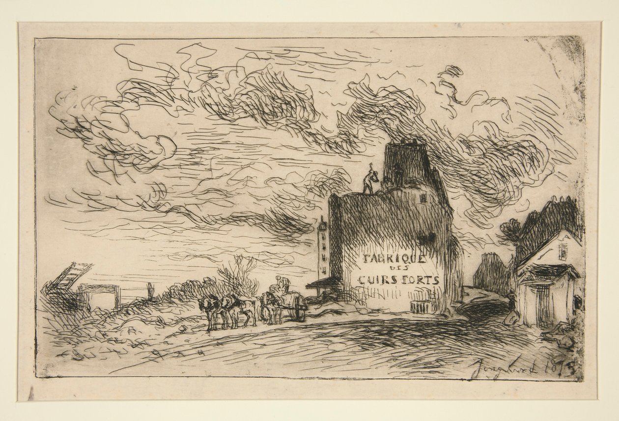 Nedrivning af Rue des Francs-Bourgeois Saint-Marcel (nedrivning ved Rue des Francs-Bourgeois Saint-Marcel) af Johan Barthold Jongkind
