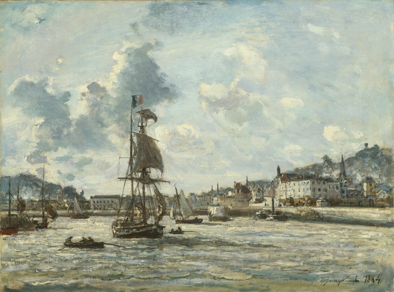 Indgang til havnen i Honfleur, 1863-64 af Johan Barthold Jongkind