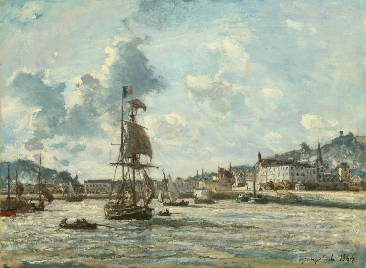 Indgang til havnen i Honfleur, 186364. af Johan Barthold Jongkind