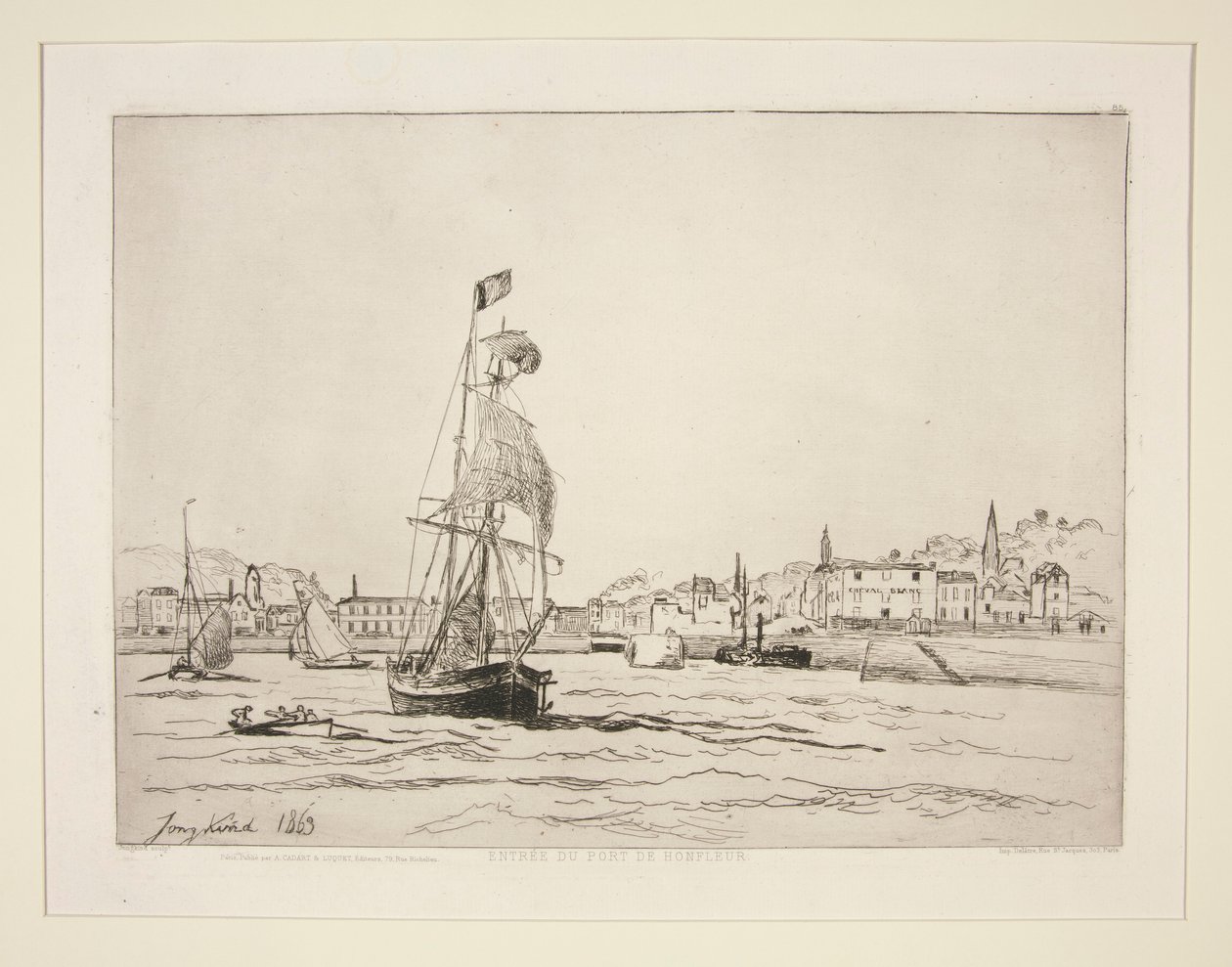 Indgang til havnen i Honfleur af Johan Barthold Jongkind