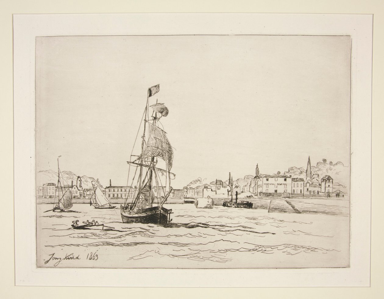 Indgang til havnen i Honfleur af Johan Barthold Jongkind