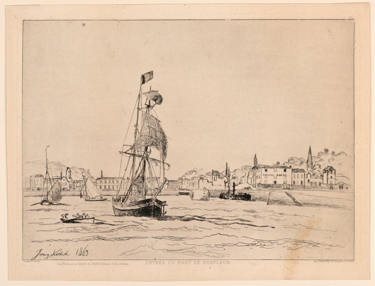 Indgang til havnen i Honfleur af Johan Barthold Jongkind