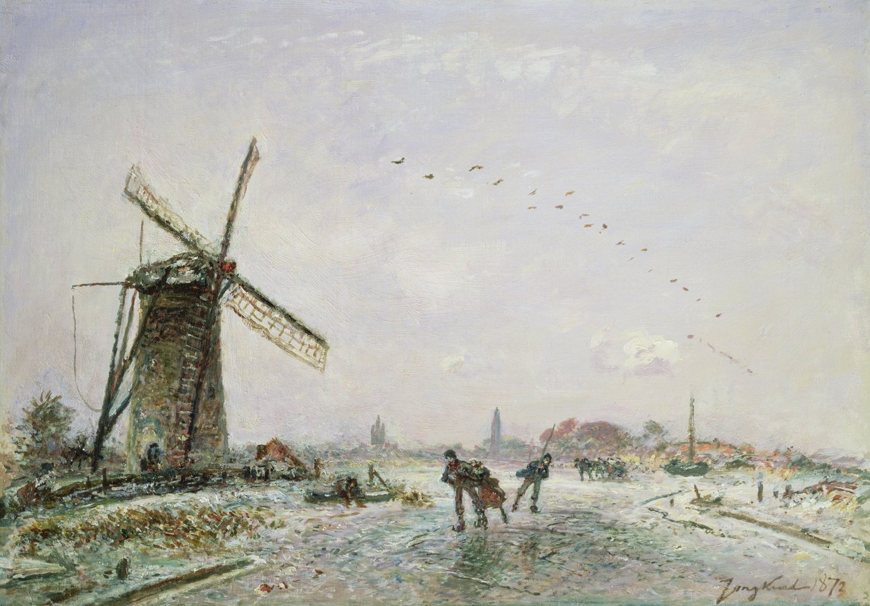 Skøjteløbere i Holland, 1872 af Johan Barthold Jongkind