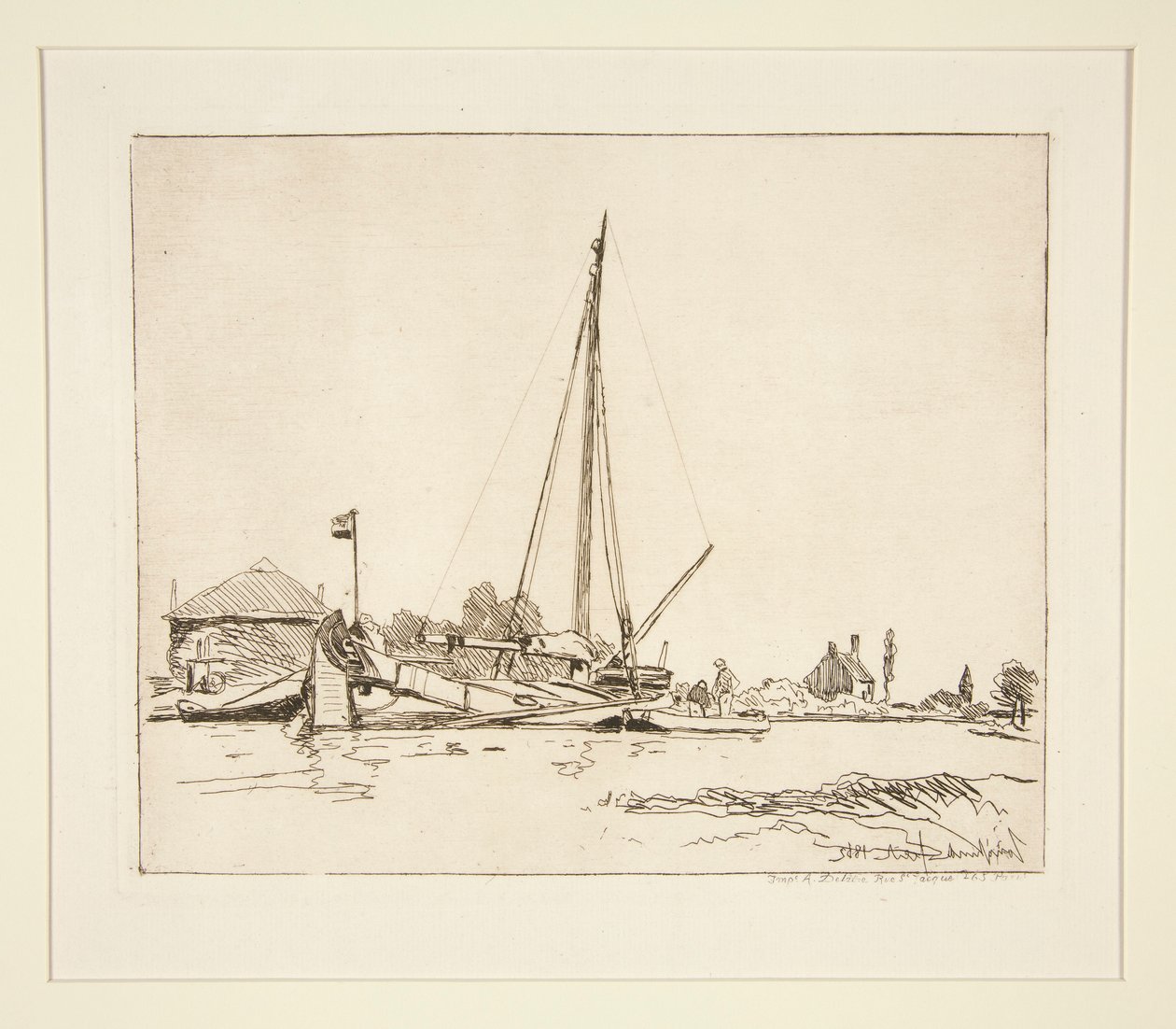 La Barque amar?e (Den fortøjede båd) af Johan Barthold Jongkind