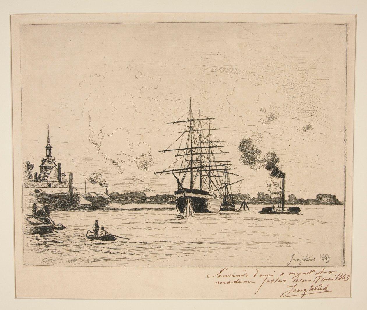Den gamle havn i Rotterdam af Johan Barthold Jongkind