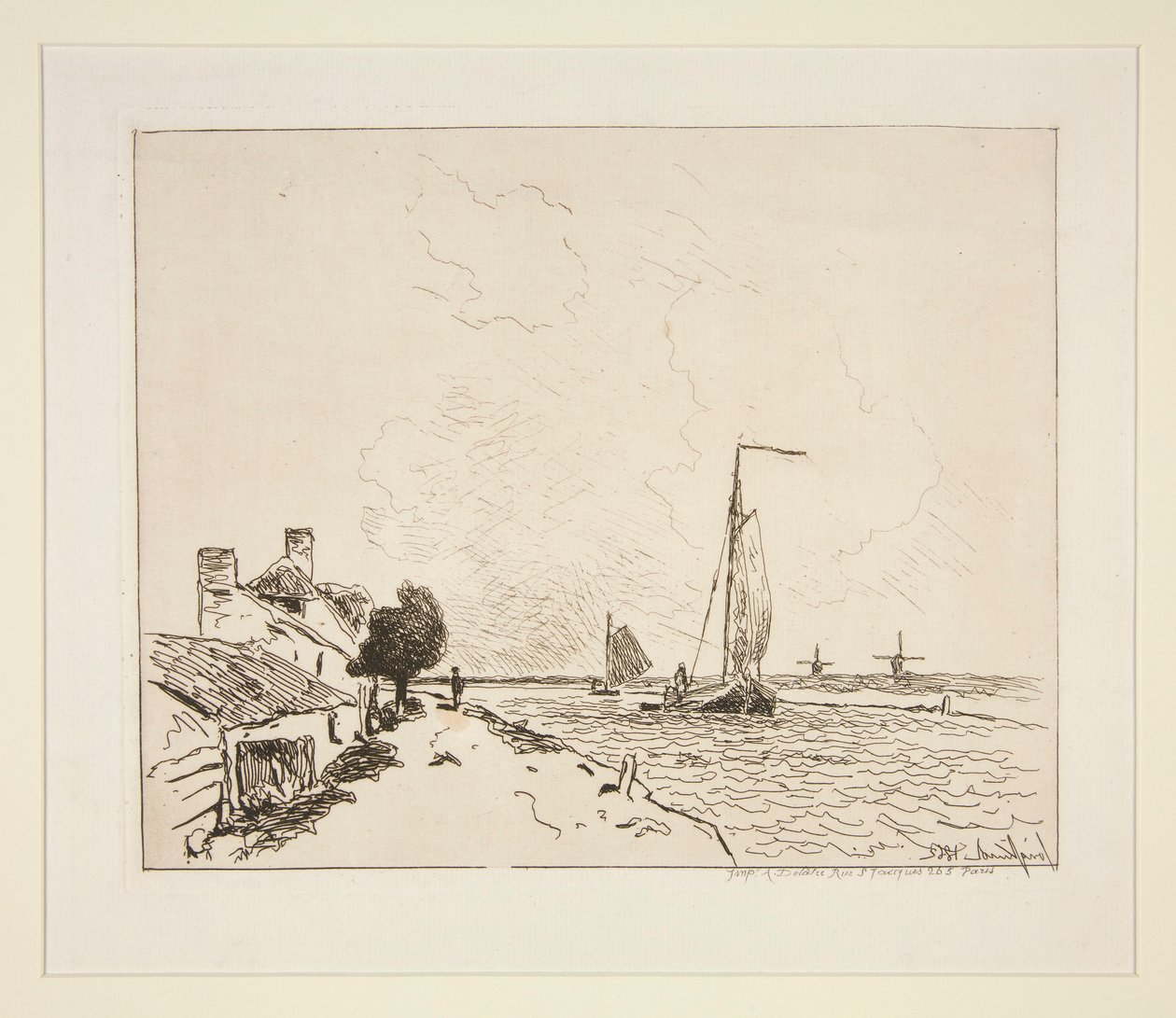 De to både? sejlads (De to sejlbåde) af Johan Barthold Jongkind
