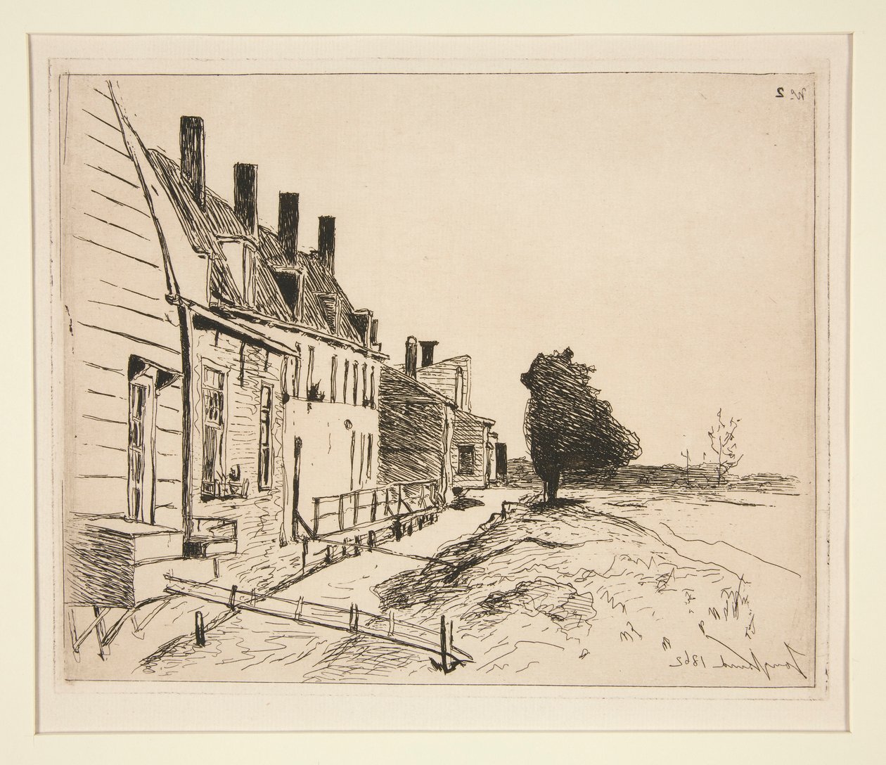 Huse langs kanalen af Johan Barthold Jongkind