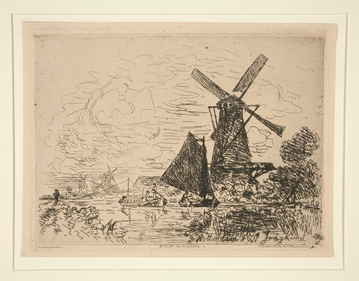 Møller i Holland (Møller i Holland) af Johan Barthold Jongkind