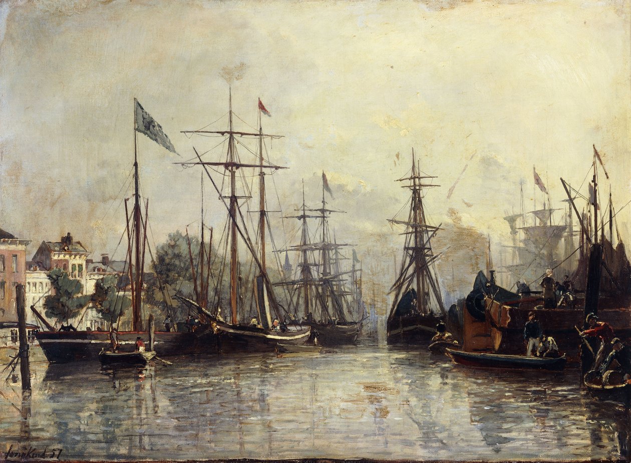 Rotterdam Havn, 1857 af Johan Barthold Jongkind