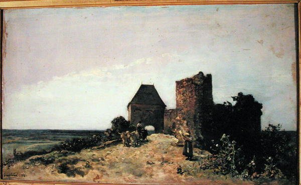 Ruinerne af Chateau de Rozemont (Nievre) 1861 af Johan Barthold Jongkind