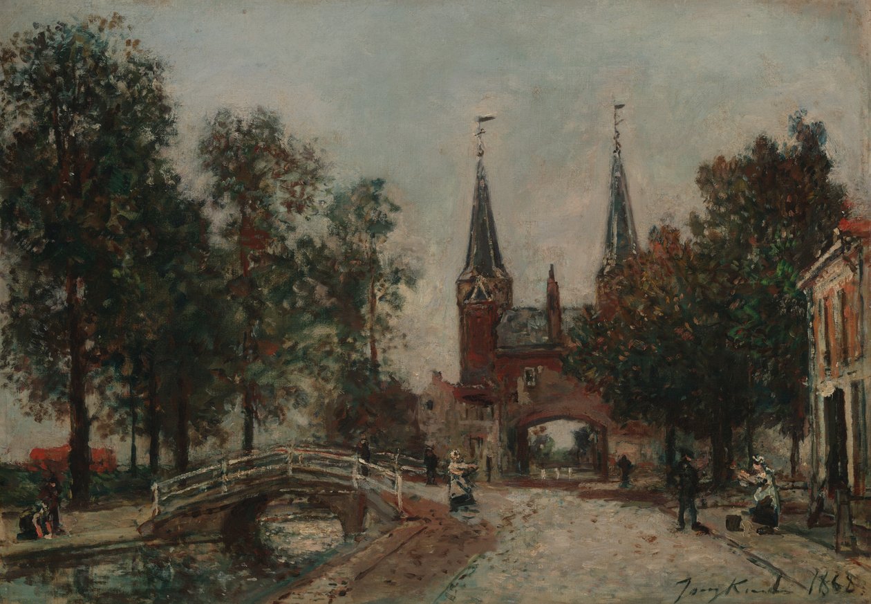 Scene i Delft af Johan Barthold Jongkind