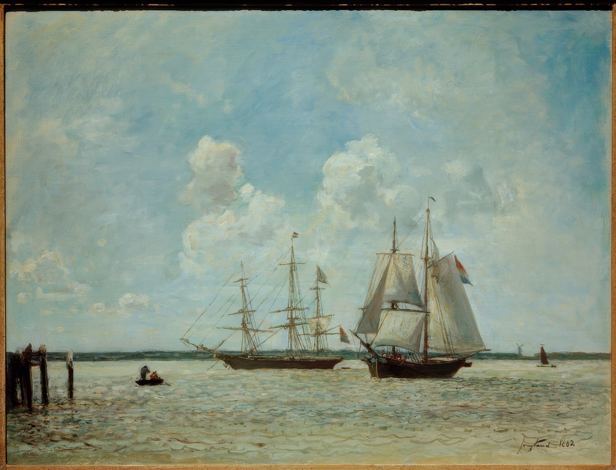 Sejlbåde på Schelde nær Antwerpen af Johan Barthold Jongkind