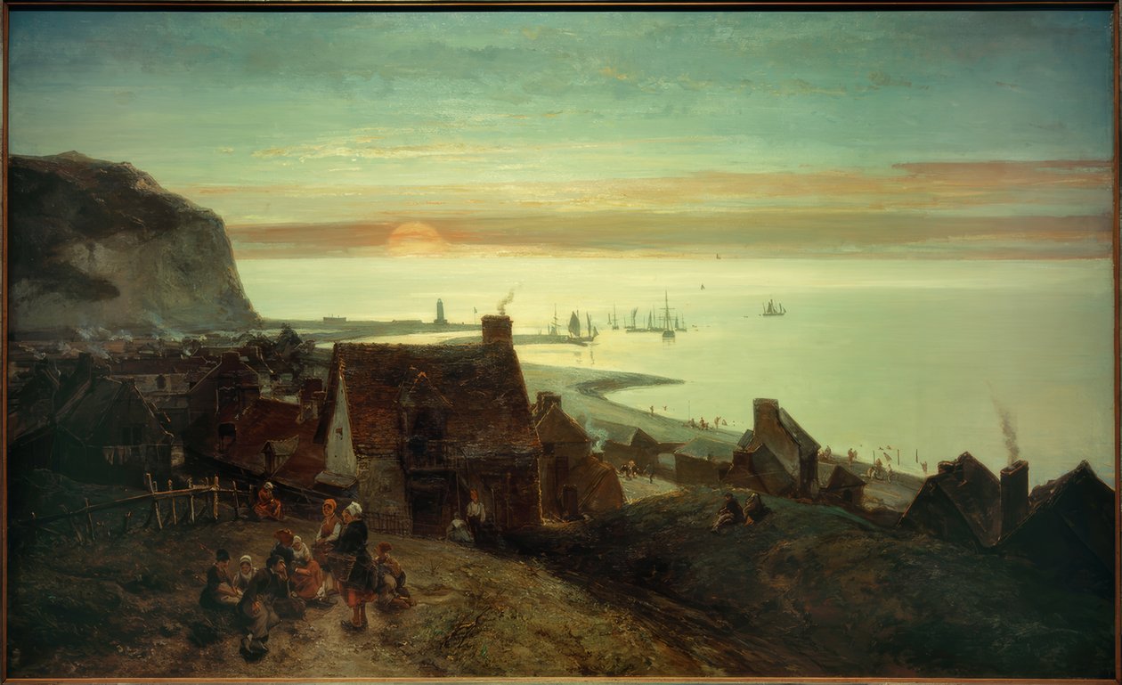Solnedgang ved St. Valéryen – Caux af Johan Barthold Jongkind