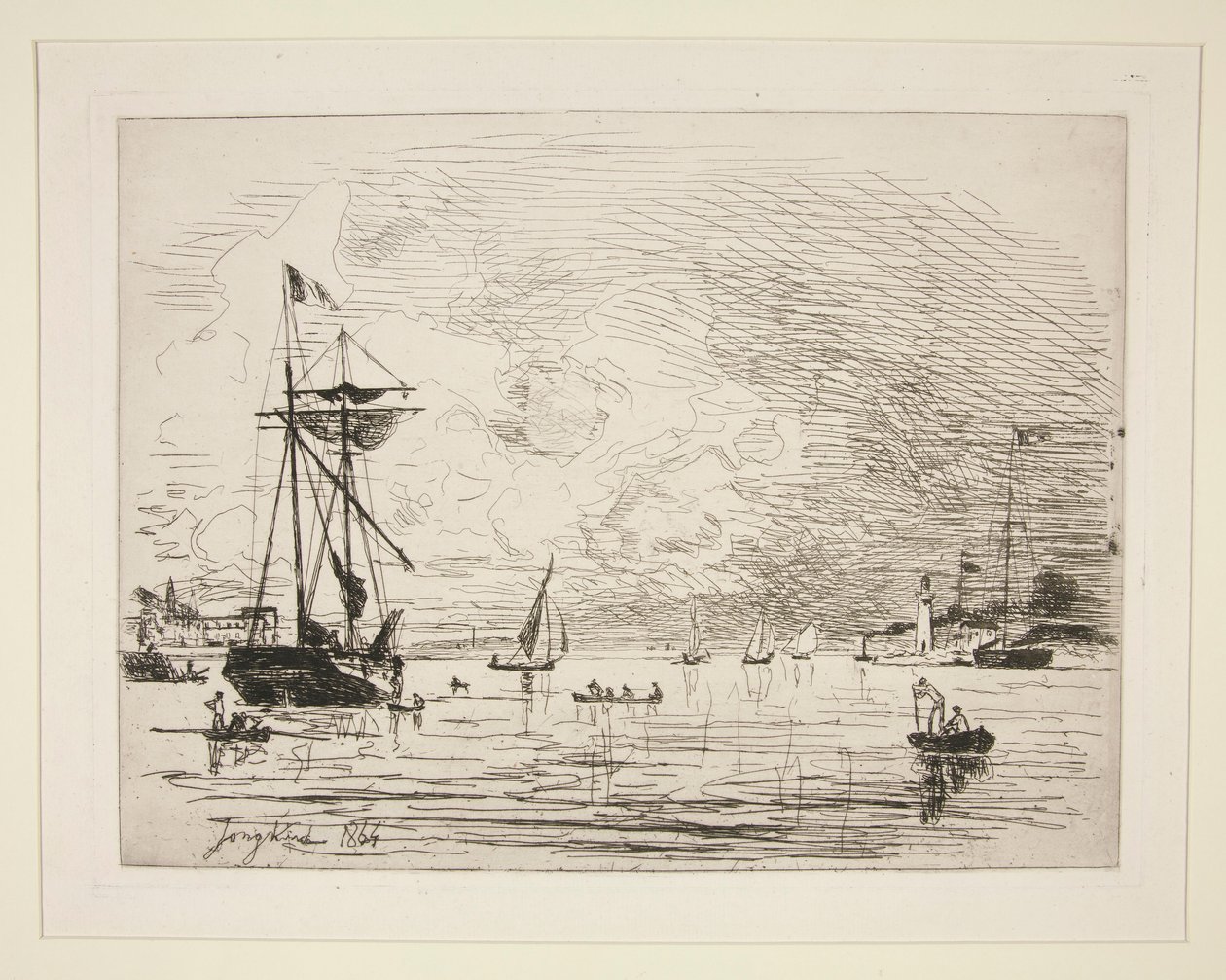 Afslut fra havnen i Honfleur af Johan Barthold Jongkind