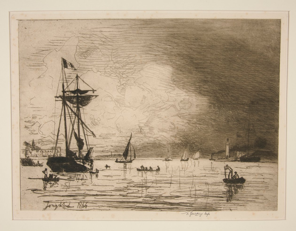 Afslut fra havnen i Honfleur af Johan Barthold Jongkind