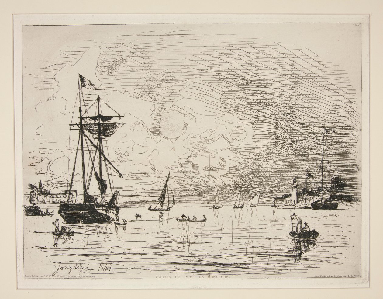 Afslut fra havnen i Honfleur af Johan Barthold Jongkind