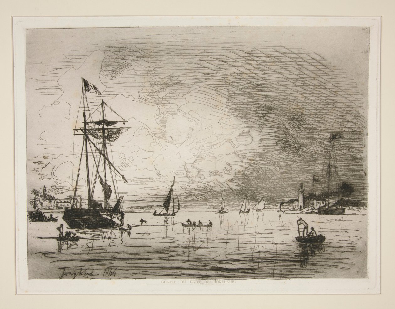 Afslut fra havnen i Honfleur af Johan Barthold Jongkind