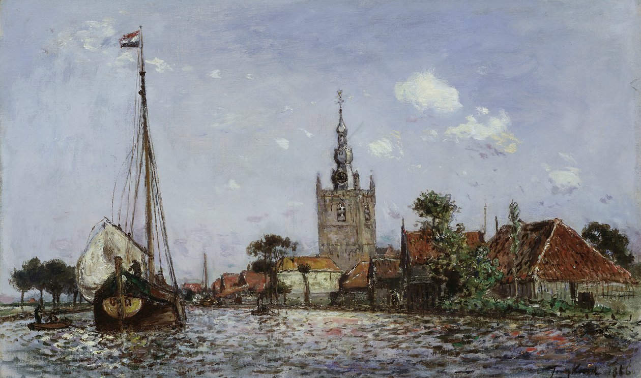 Overschie Kirke, 1866. af Johan Barthold Jongkind