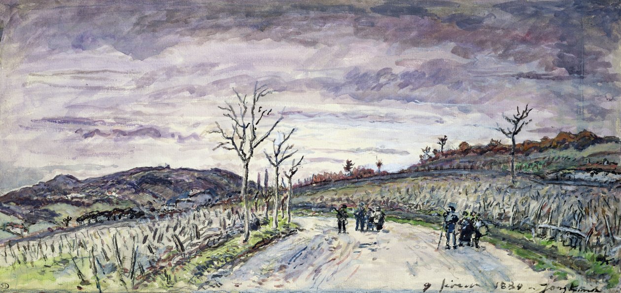 Col du Balbins og Montagne de Ornacieux, 1880 (wc på papir) af Johan Barthold Jongkind