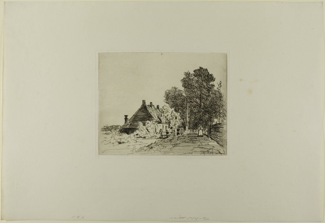 The Nurse, fra bog med seks raderinger, udsigter over Holland af Johan Barthold Jongkind