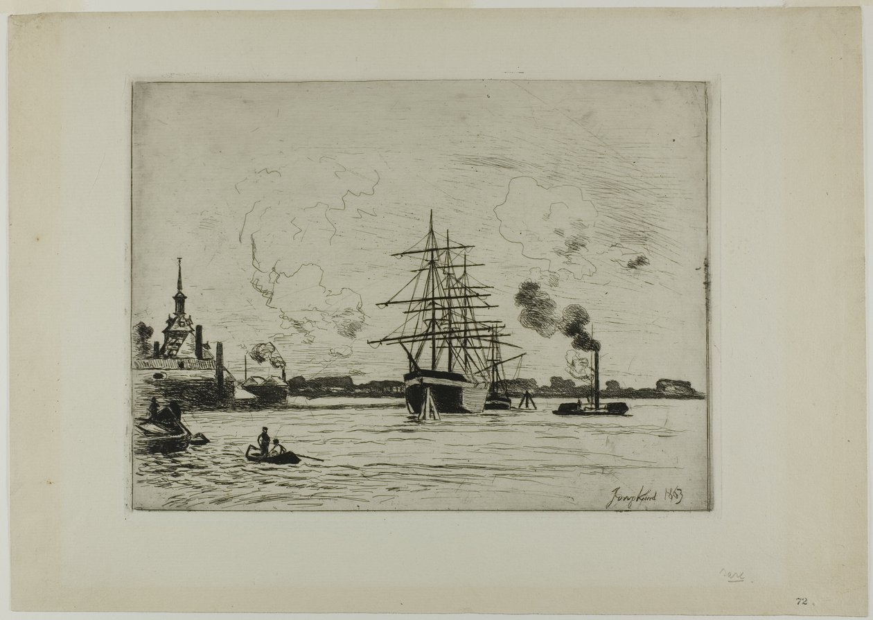 Den gamle havn i Rotterdam af Johan Barthold Jongkind