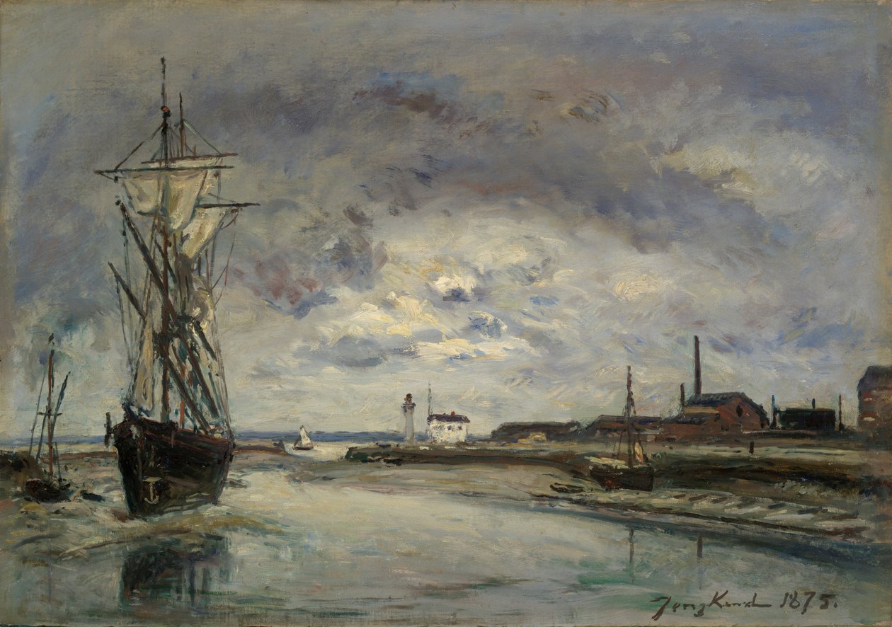 Havnen i Honfleur af Johan Barthold Jongkind