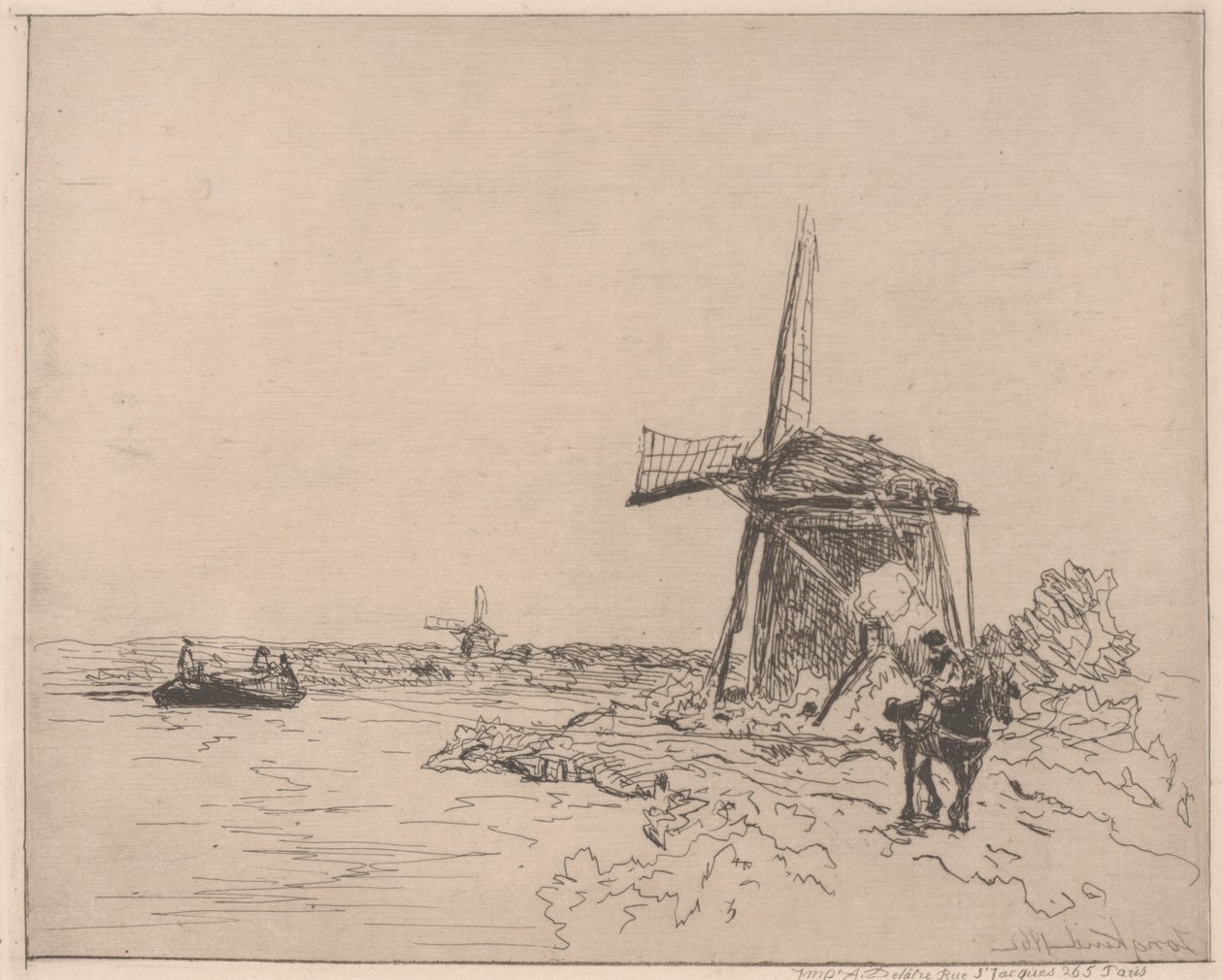Trækstien, trykt af Auguste Delâtre (f.1822) af Johan Barthold Jongkind