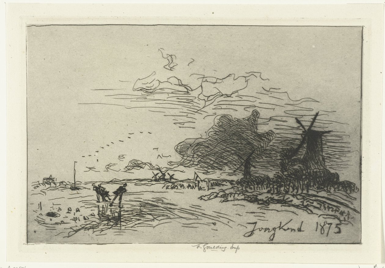 Vinterlandskab nær Rotterdam af Johan Barthold Jongkind