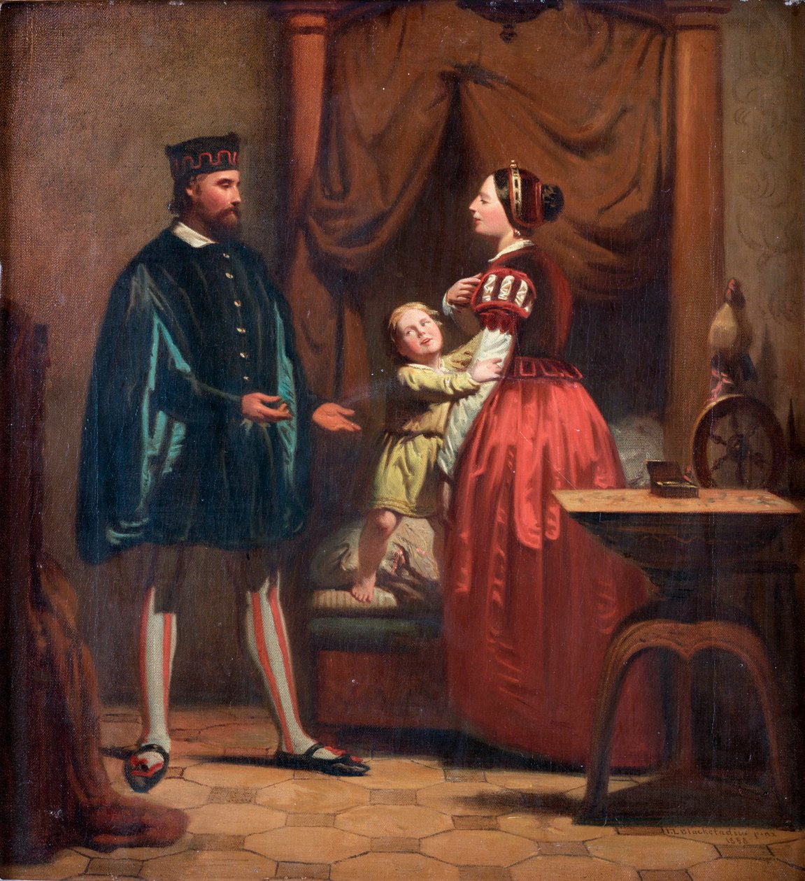 Catherine Maansdatter (1550-1612), Erik XIV de Suede(1533-1577) et leur fils Gustaf (1568-1607) - Karin Mansdotter, Eric XIV og sønnen Gustav - Peinture de Johan Zacharias Blackstadius (1816-1875) af Johan Blackstadius