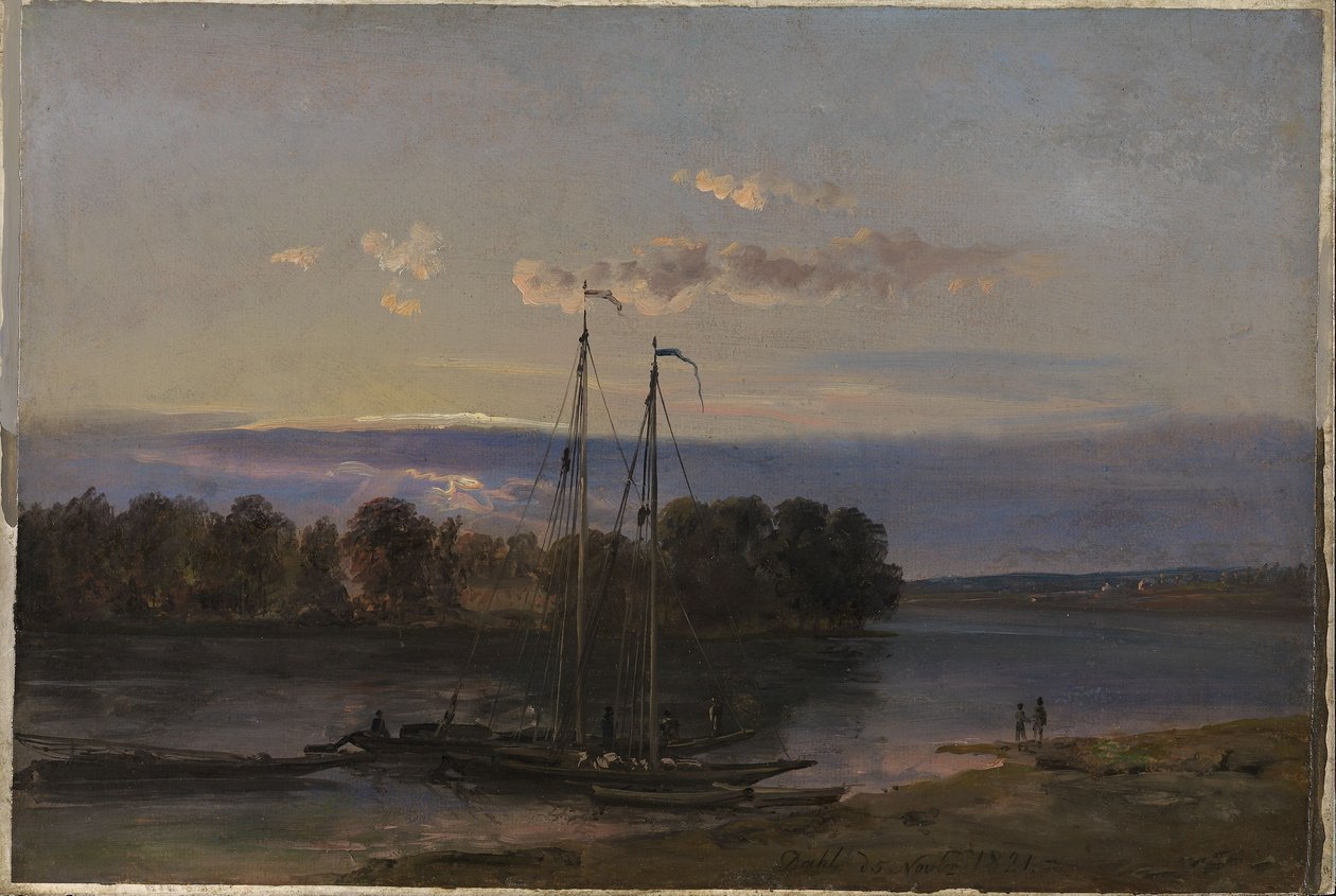 Aftenstemning ved Elben af Johan Christian Dahl