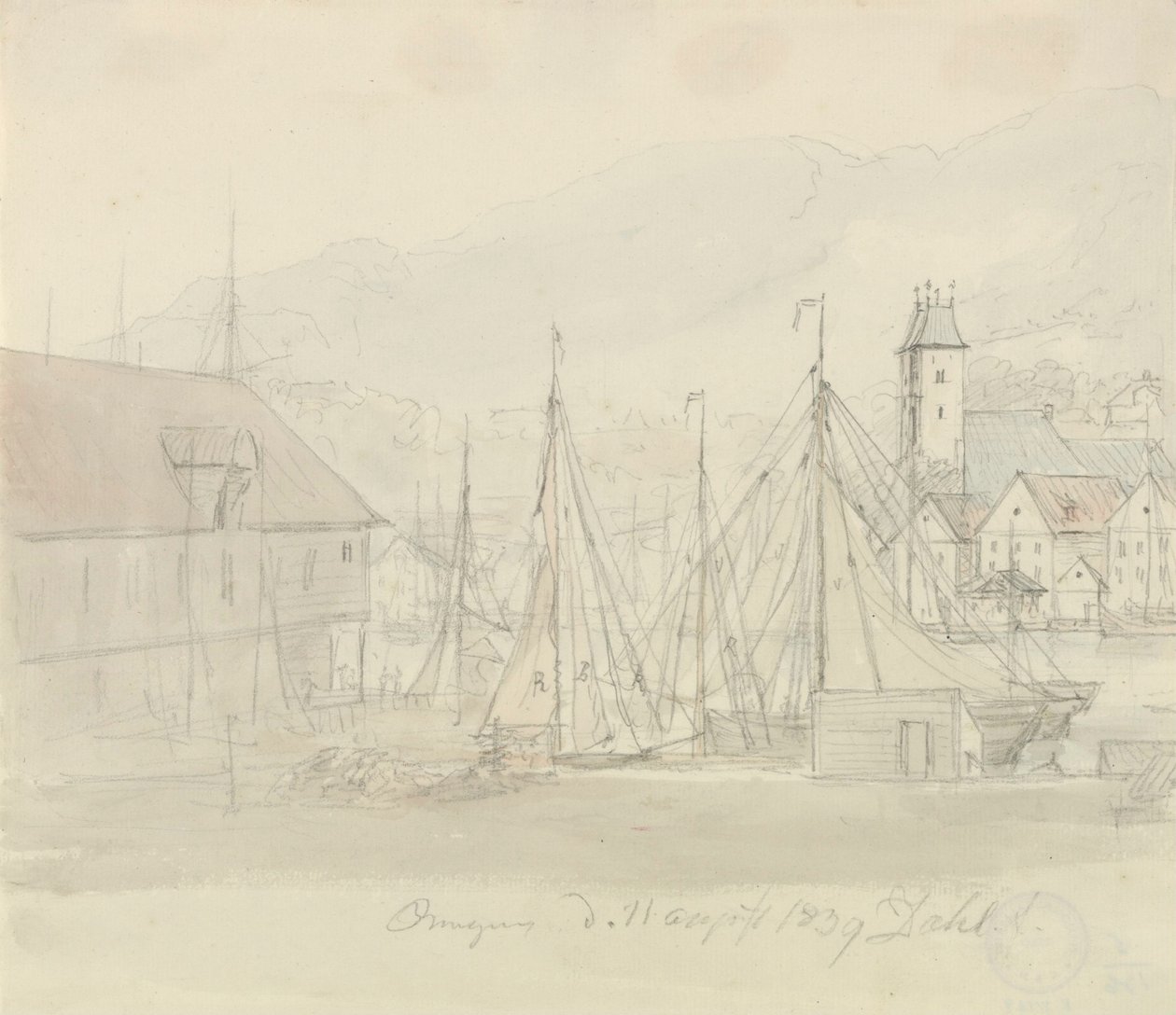 Bergen Havn af Johan Christian Dahl