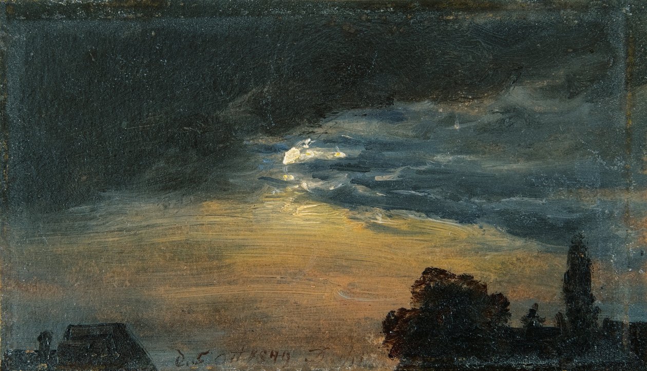 Skyer i måneskin af Johan Christian Dahl