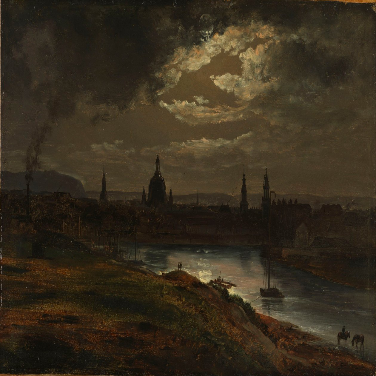 Dresden i måneskin af Johan Christian Dahl