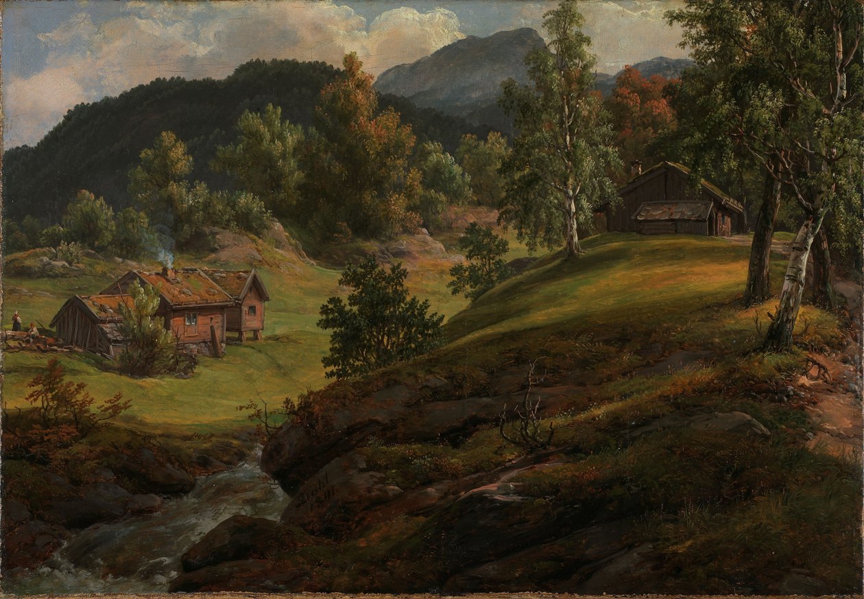 Gård ved Lysekloster af Johan Christian Dahl