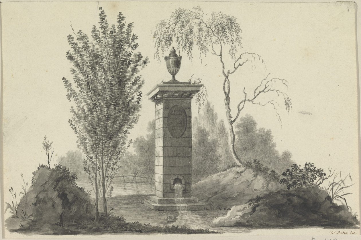 Fontænen med urnen af Johan Christian Dahl