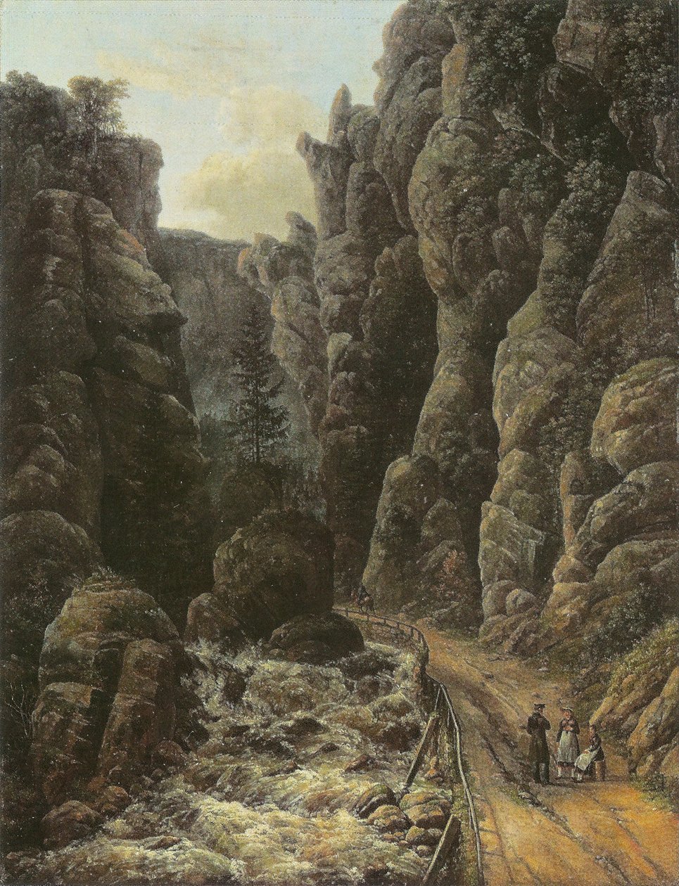 Kløft i Saksisk Schweiz af Johan Christian Dahl