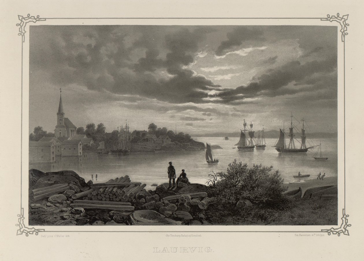 Illustration hentet fra bogen Norge produceret i tegninger af Asbjørnsen, P.Chr. og udgivet af Chr. Tønsberg (nr. 1848) af Johan Christian Dahl