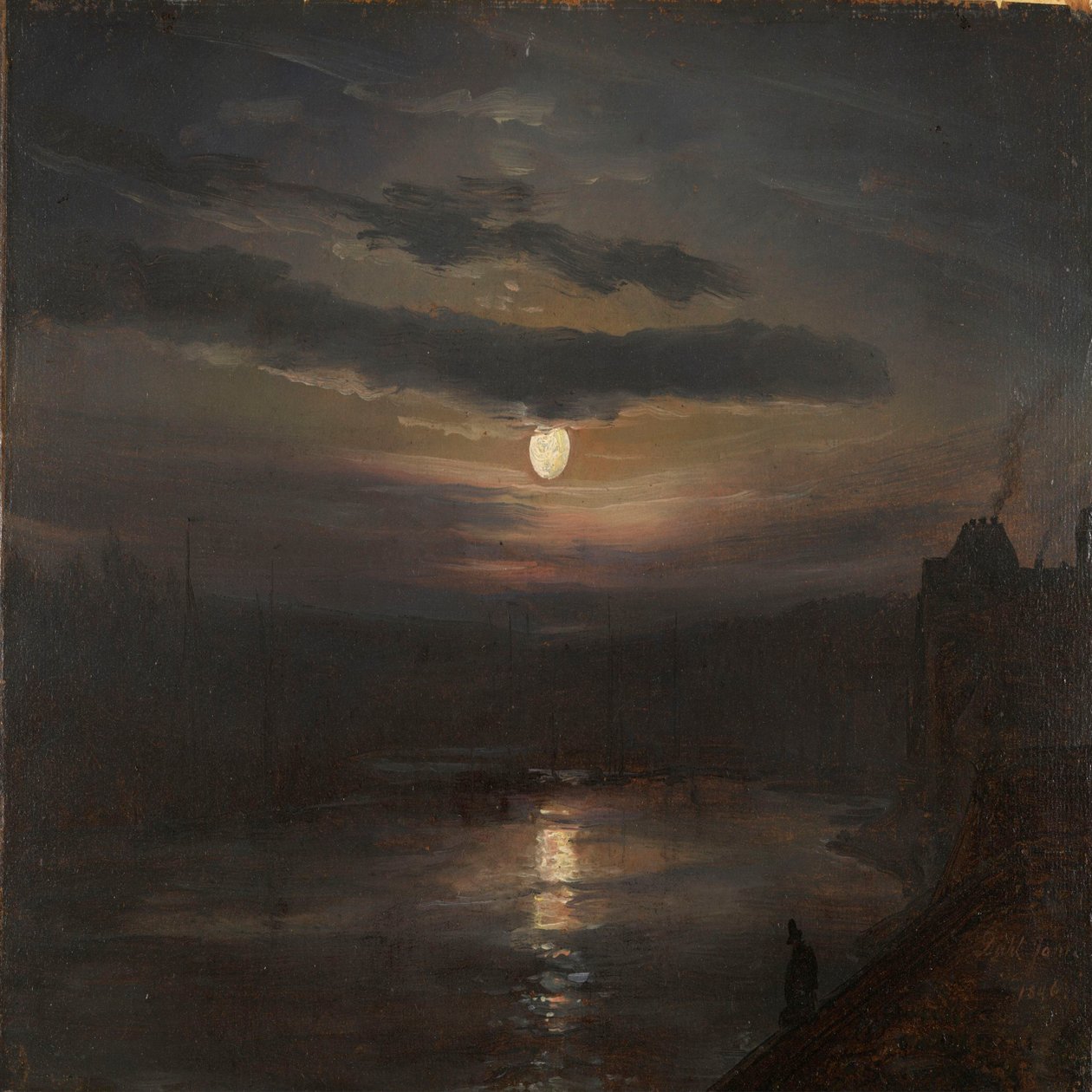 Måneskin over Elben af Johan Christian Dahl