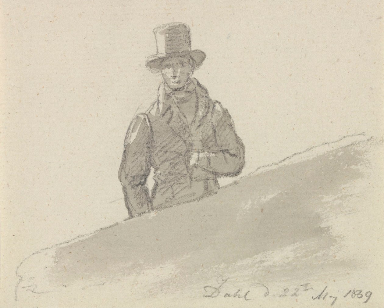 Mandsfigur med hat af Johan Christian Dahl