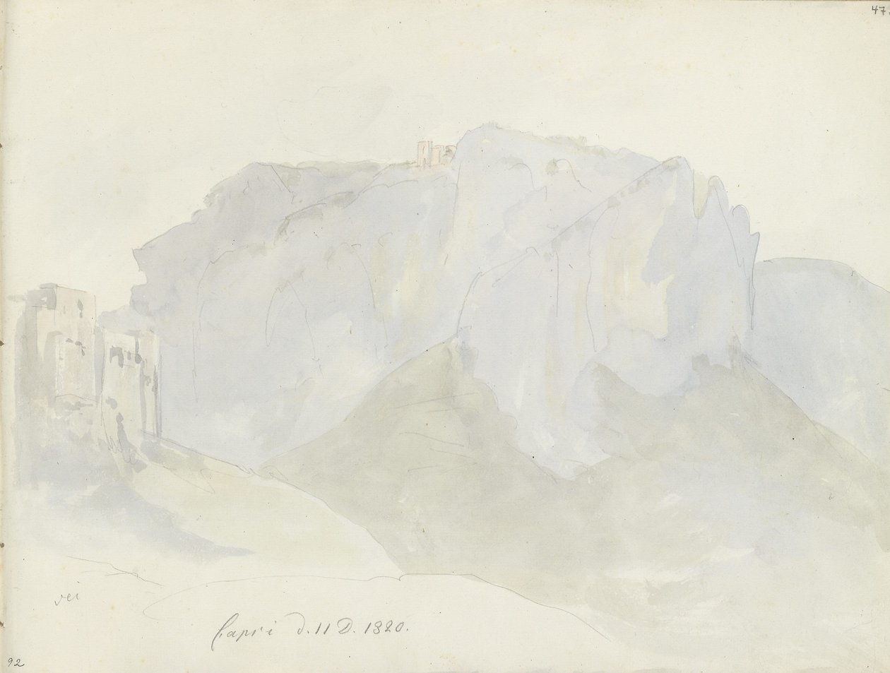 Monte Solaro set fra Capri af Johan Christian Dahl